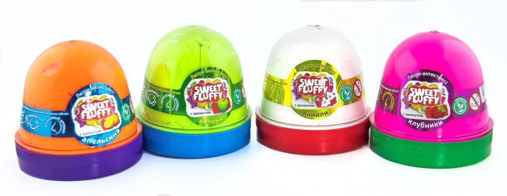 Лизун-антистрес Sweet fluffy ТМ Mr.Boo 80070 аромат Апельсин жуйка для рук 120 г слайм тягучка іграшка ОКТО - 2