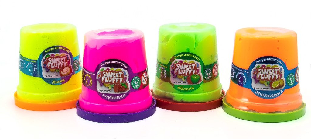 Лизун-антистрес Sweet fluffy ТМ Mr.Boo 80070 аромат Апельсин жуйка для рук 120 г слайм тягучка іграшка ОКТО - 3