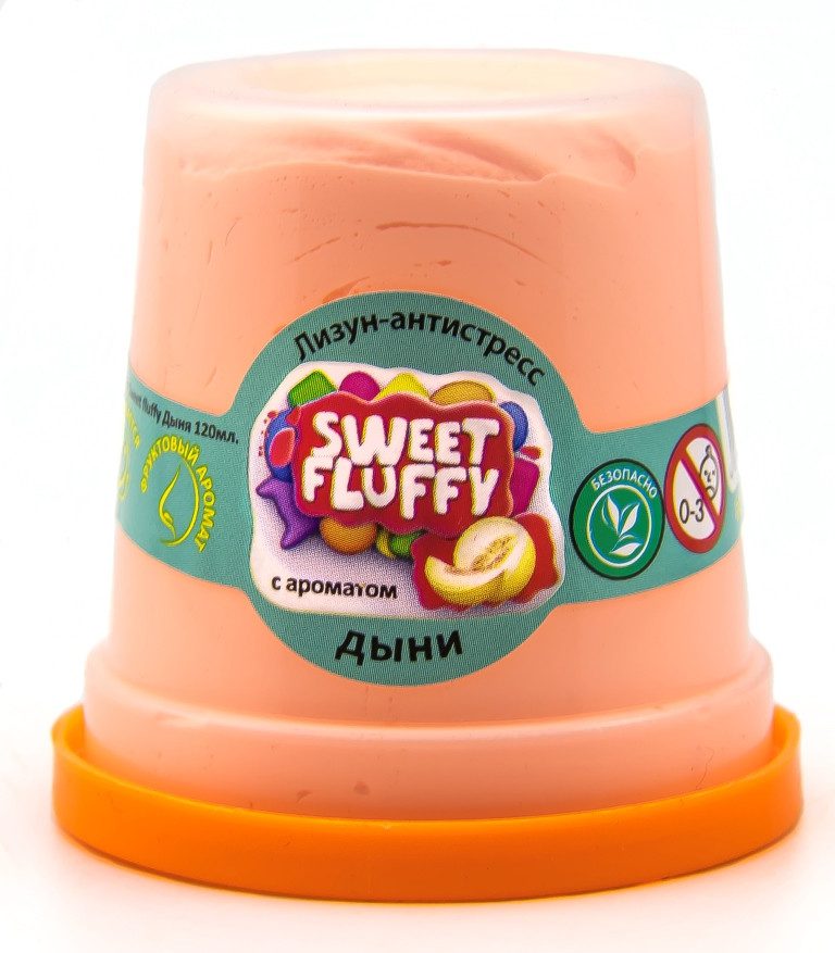 Лизун-антистрес Sweet fluffy ТМ Mr.Boo 80109 аромат Диня жуйка для рук 120 г слайм тягучка іграшка ОКТО - 2