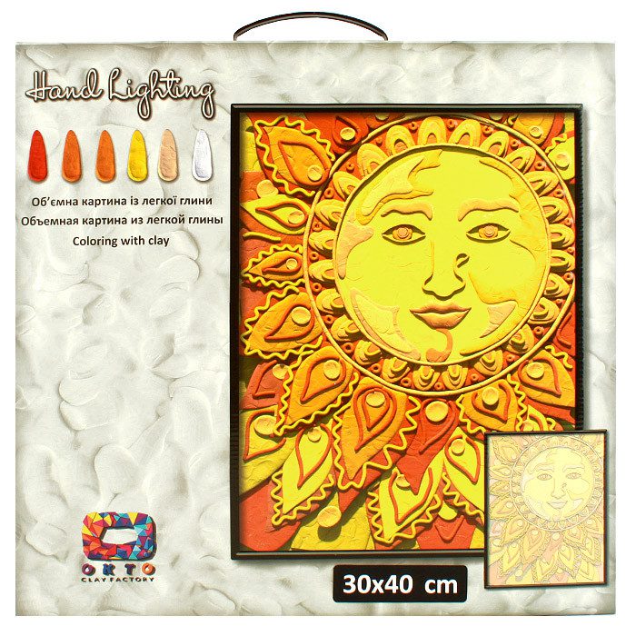Картина з легкої глини Сонце Moon Light Clay 70075 набір для творчості ОКТО аплікація за номерами 3D пластилін - 1