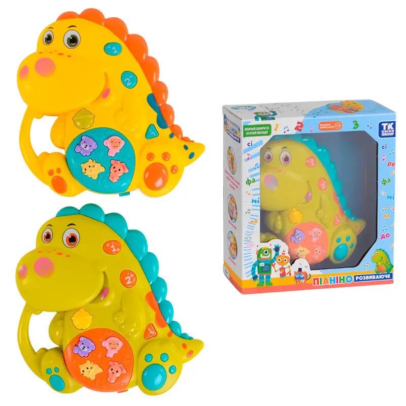 Піаніно Динозаврик 11324 РКР дитяча музична іграшка орган розвиваючий світло звук цифри пісні ТК Group - 1