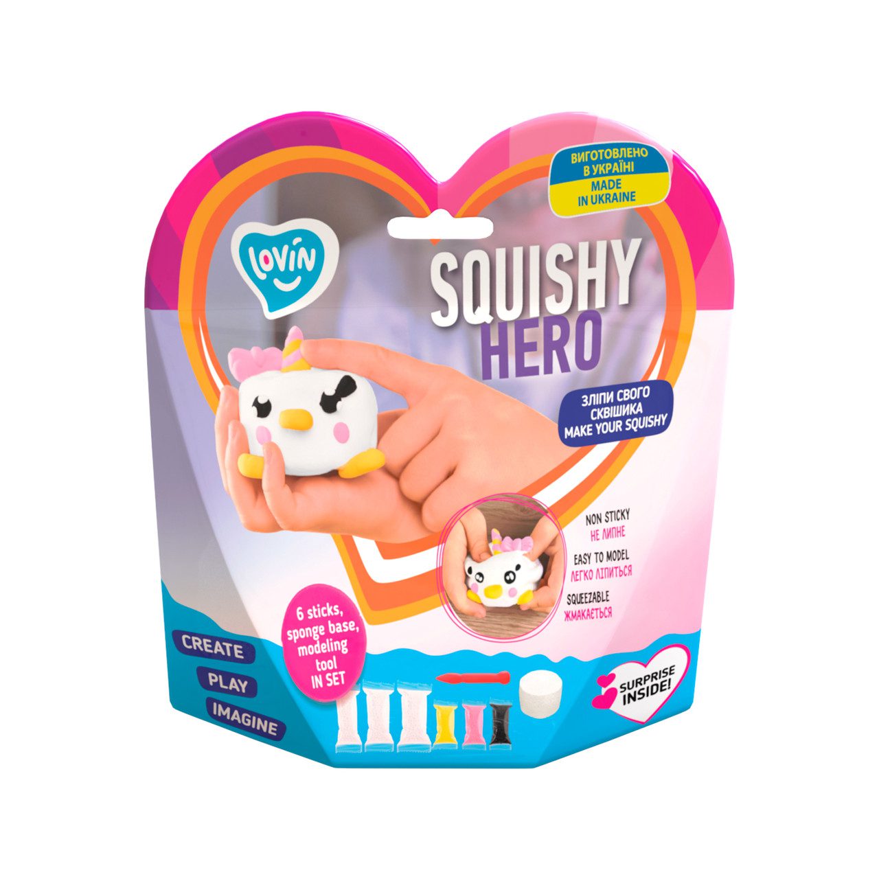 Набір для ліплення з повітряним пластиліном Squishy Teency-Weensy ТМ Lovin 70129 сквіш м'ялка антистрес ОКТО Okto - 3