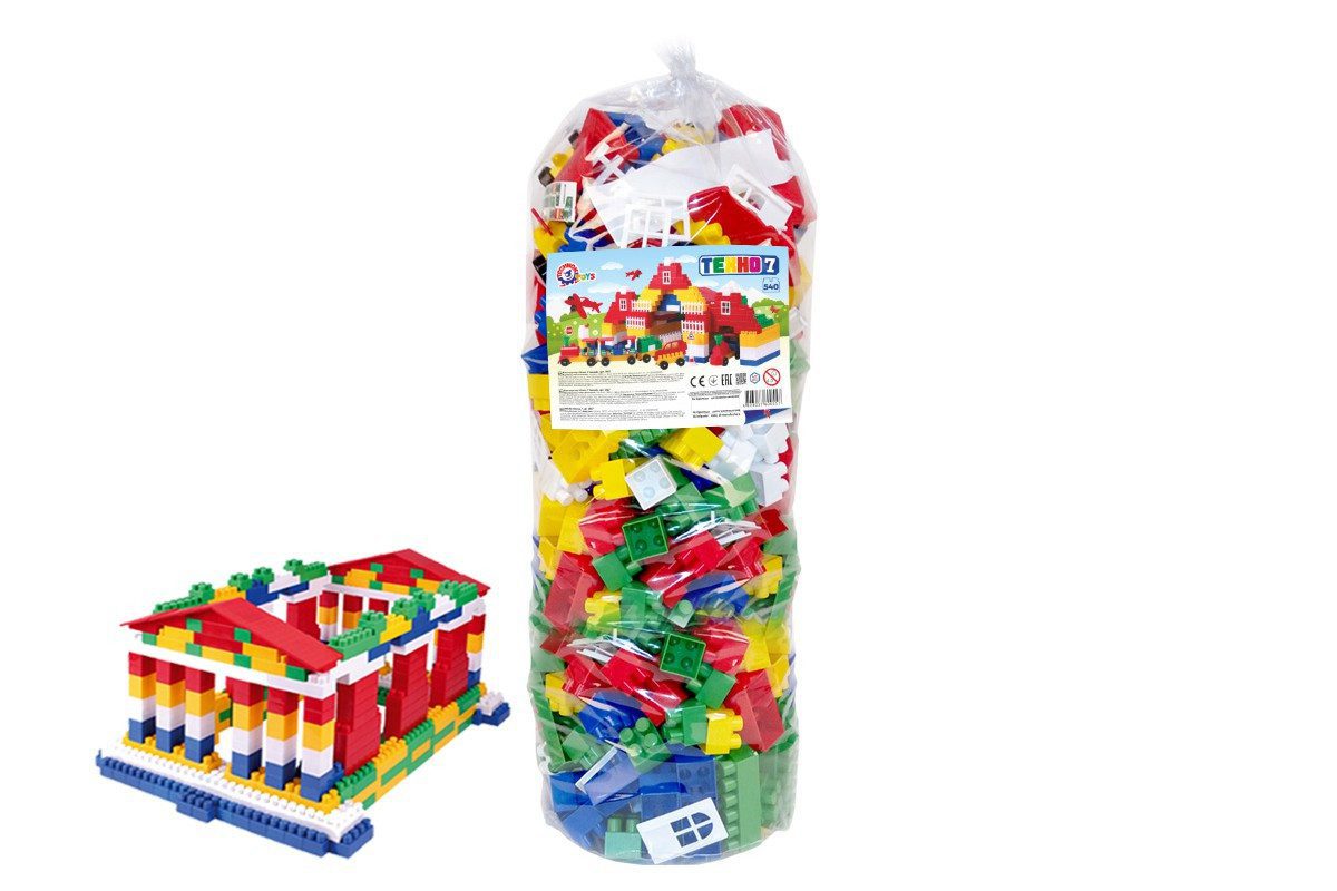 Великий дитячий пластиковий блоковий конструктор Техно 7 ТехноК 0557, 540 великих деталей у пакеті для дітей з 2 років - 6