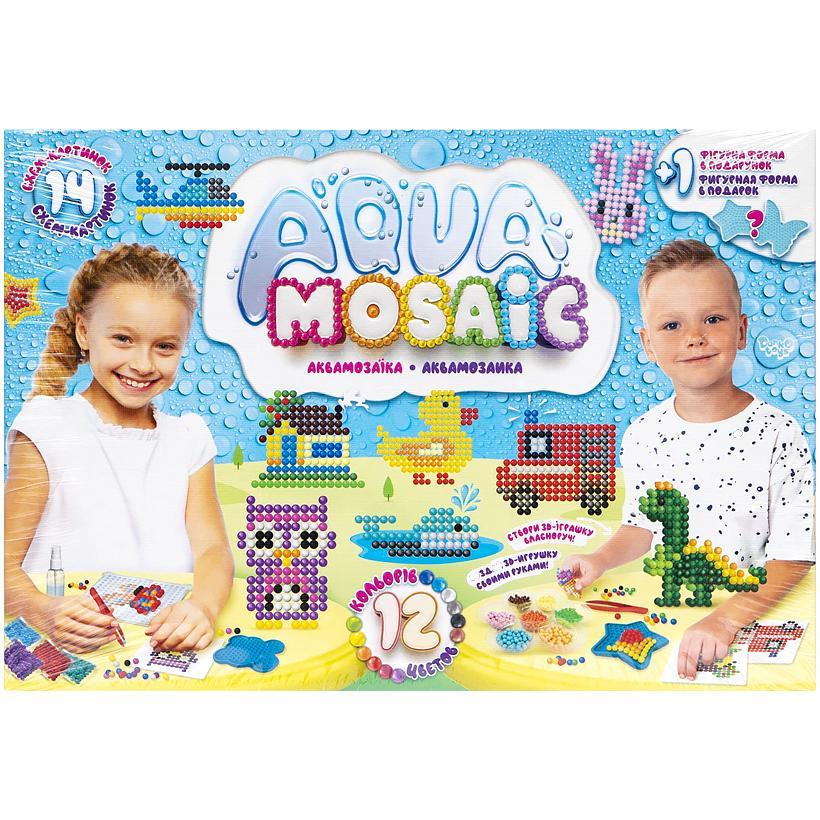 Набір креативної творчості Aqua Mosaic Аква Мозаїка АМ-01-03 Danko Toys малий дитячий 3D фігури для дітей - 1