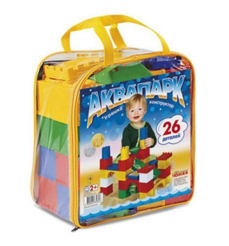 Дитячий пластиковий блочний конструктор Аквапарк Юніка 0347, 26 деталей у сумці з ручками, розвиваючий для дітей - 3
