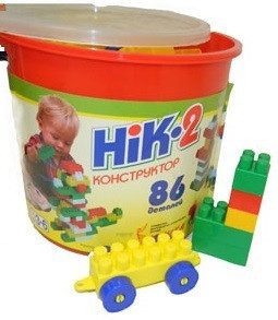 Дитячий пластиковий блоковий конструктор Нік-2 Юніка 0248, 86 деталей у відрі розвиваючий для дітей - 2