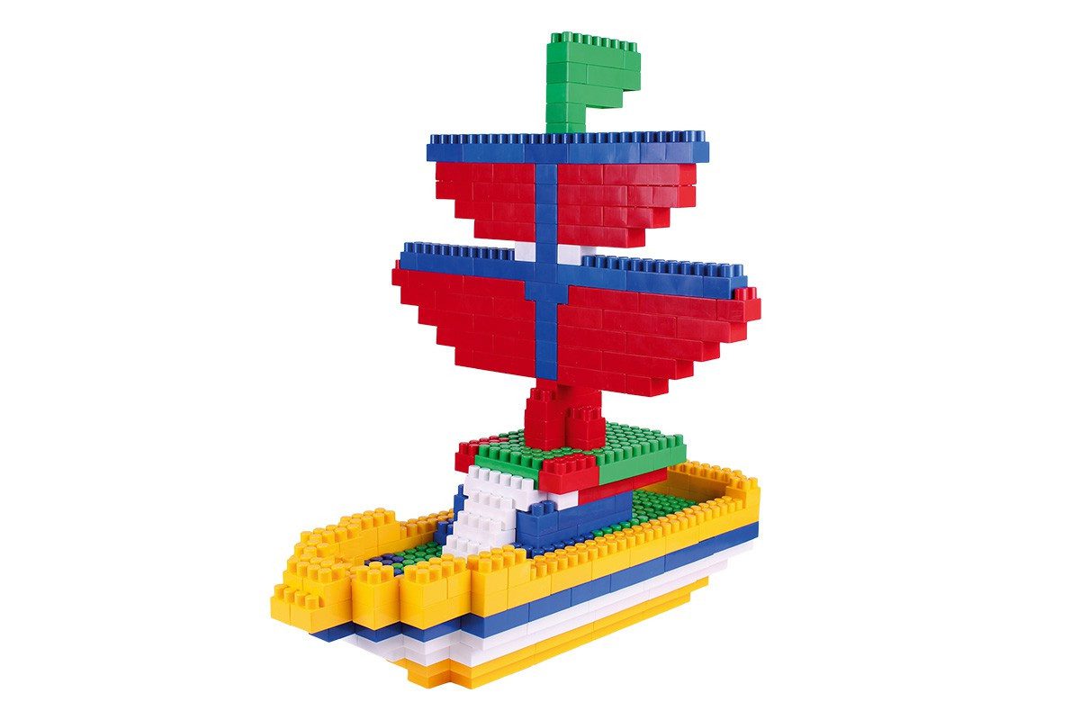 Великий дитячий пластиковий блоковий конструктор Техно 7 ТехноК 0557, 540 великих деталей у пакеті для дітей з 2 років - 3