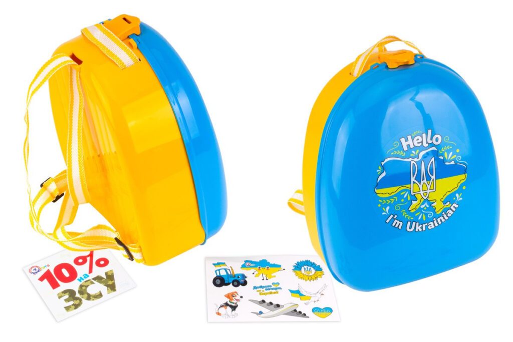 Дитячий рюкзак ТехноК 8379, патріотичний, з наліпками, пластиковий, місткий, для дітей - 4