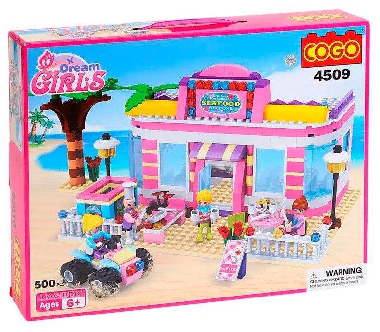 Конструктор Морський ресторан COGO 4509, дитячий набір, Dream Girls, 500 деталей, для дівчаток, фігурки, меблі, квадроцикл - 4