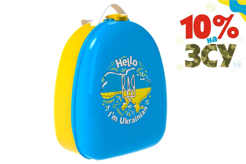 Дитячий рюкзак ТехноК 8379, патріотичний, з наліпками, пластиковий, місткий, для дітей - 5
