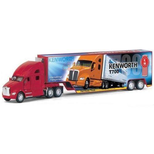 Модель вантажівки KENWORTH T700 з контейнером KT1302W Kinsmart металеві інерційні машинки іграшки для дітей - 3