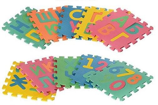 Килимок-пазл мозаїка Алфавіт і цифри М2736 Іграшка дитяча розвиваюча навчальна 10 елементів піна для дітей - 1