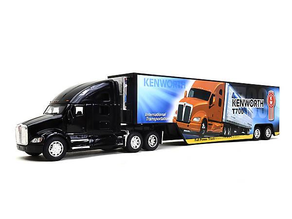 Модель вантажівки KENWORTH T700 з контейнером KT1302W Kinsmart металеві інерційні машинки іграшки для дітей - 10