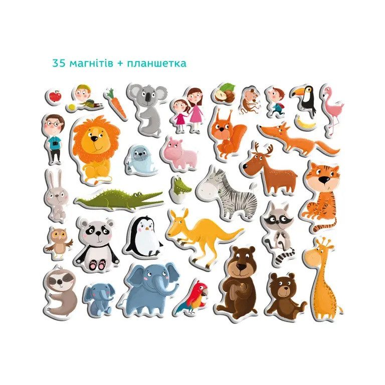 Розвиваюча гра Магнітний зоопарк Dodo 200207, планшетка, 35 магнітів, креативний пазл, ДоДо, creative game - 7