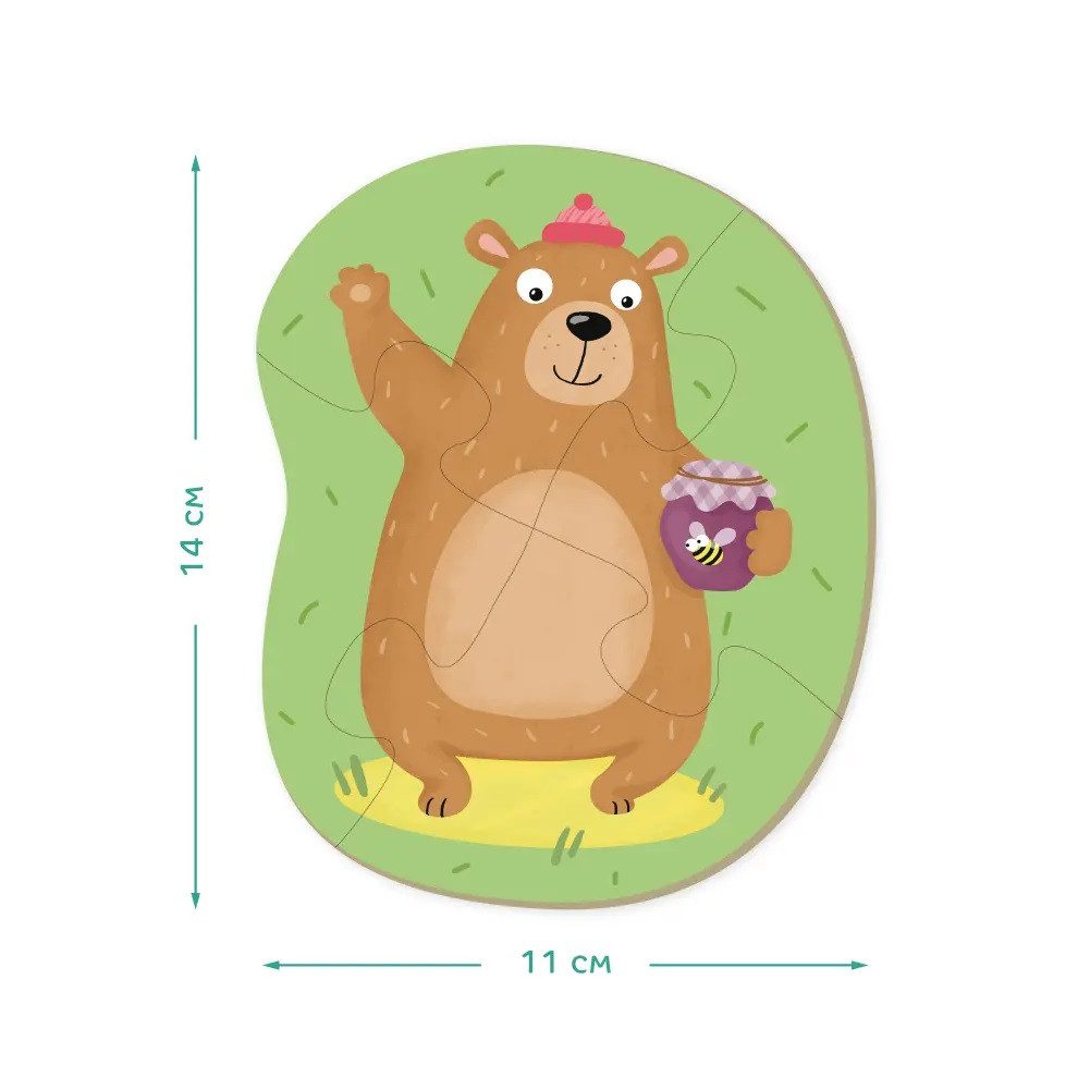 Дитячі пазли 6 в 1 Dodo Лісові тварини 300195, розвиваюча гра для малюків, 6 картинок з 2-3-4 елементів, ДоДо - 2