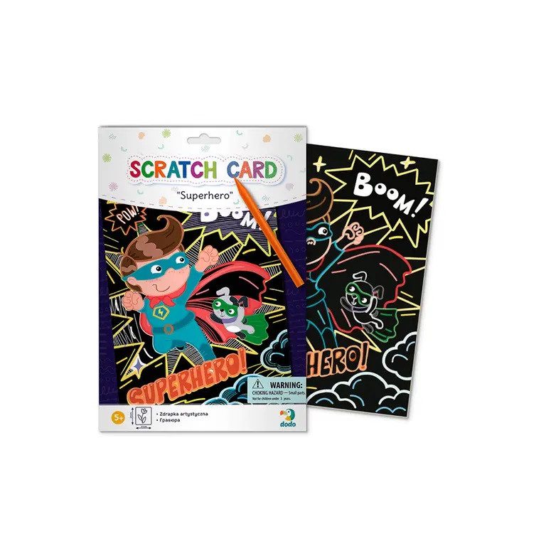 Гравюра Супергерой Dodo 300194, кольорова картинка, штихель, scratch card, ДоДо - 1