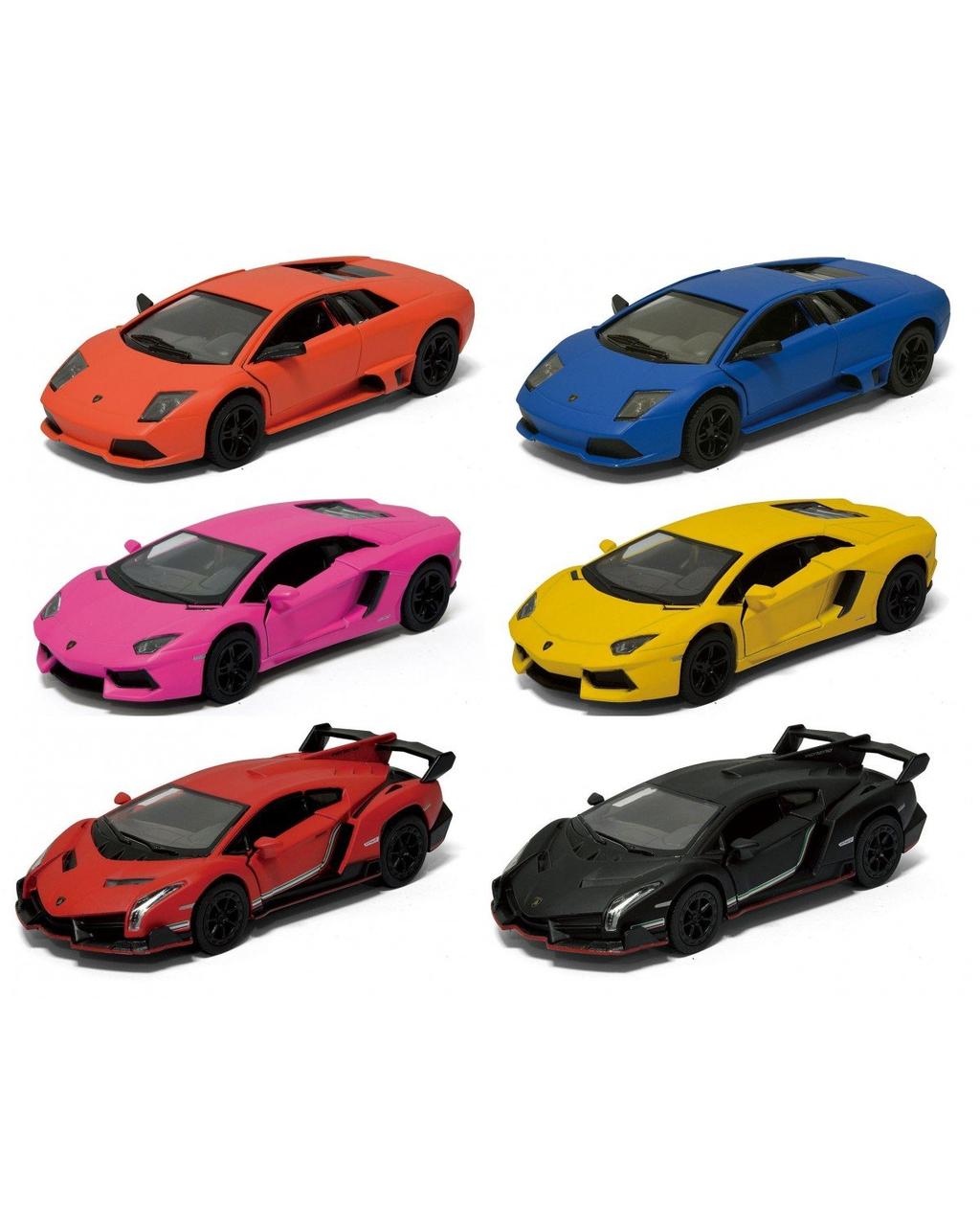 Дитяча колекційна машинка Kinsmart Matte Lamborghini KT5370W, металева інерційна іграшка, відчиняються двері, Кінсмарт - 2