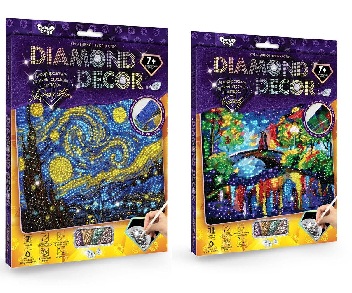Набір креативної творчості DIAMOND DECOR DD-01-01...11, Danko Toys, алмазна картина - 7