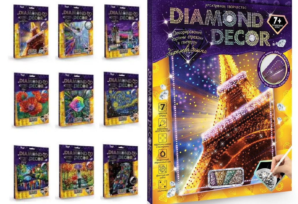Набір креативної творчості DIAMOND DECOR DD-01-01...11, Danko Toys, алмазна картина - 5