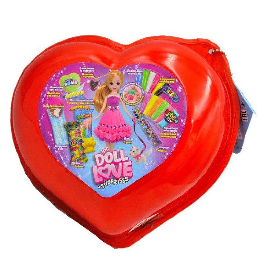 Креативна творчість Big Doll Love BDL-01-01 Danko Toys, серце, кулон, пластилін, лялька - 5