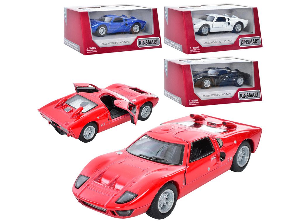 Модель Kinsmart FORD (1966) GT40 MKII KT5427W, металева інерційна іграшка, відчиняються двері, Кінсмарт - 3
