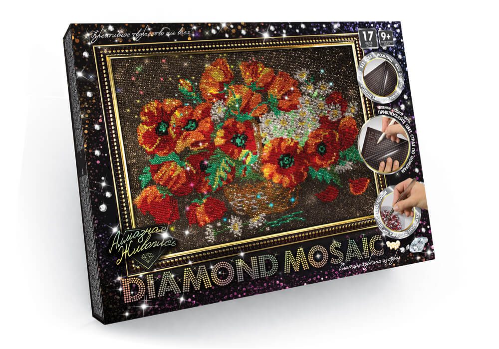 Алмазна мозаїка Danko Toys DM-01-01,02,…10, Diamond Mosaic набір креативної творчості, живопис для дітей - 4