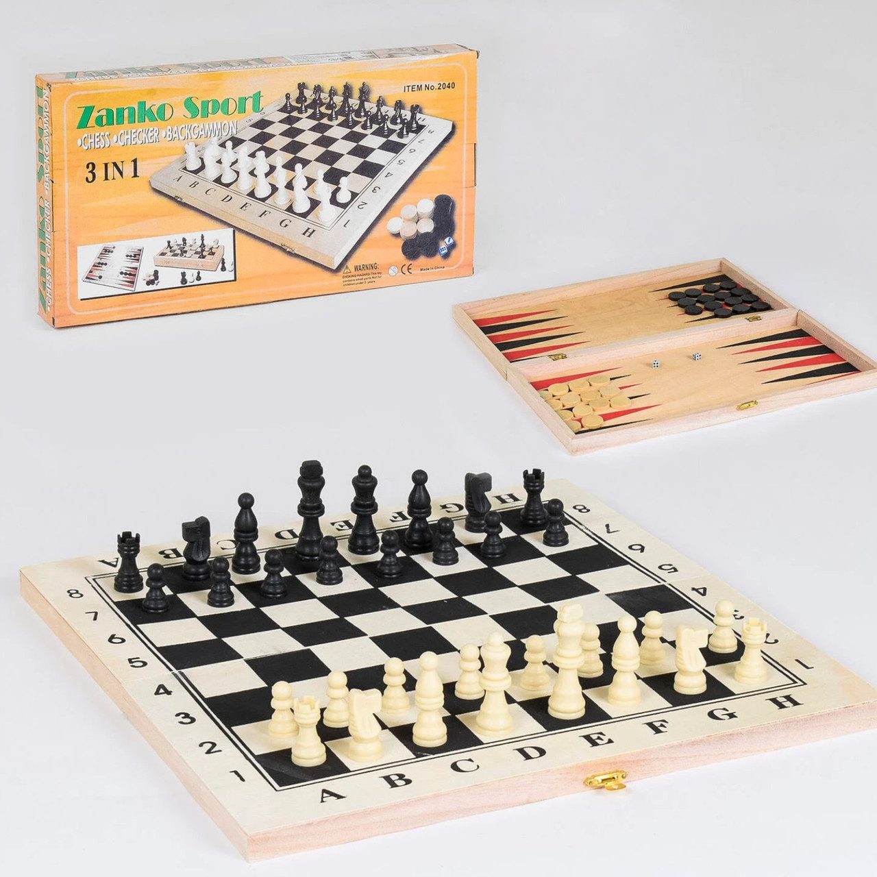 Шахи дерев'яні С 36817, набір 3 в 1, нарди, шашки - 3