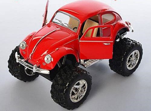 Модель Kinsmart VOLKSWAGEN BEETLE 5'' BIG WHEEL KT5057WB Металеві інерційні машинки іграшки для дітей - 4