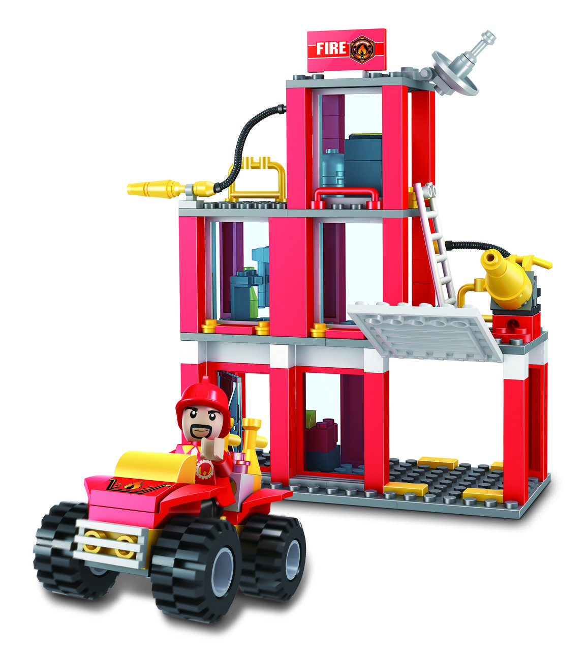 Конструктор COGO Пожарная станция Fire Set  3022-3, блочний, 178 деталей, транспорт Кого - 3