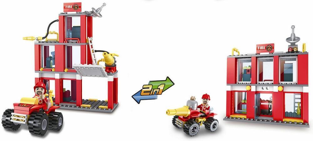 Конструктор COGO Пожарная станция Fire Set  3022-3, блочний, 178 деталей, транспорт Кого - 1