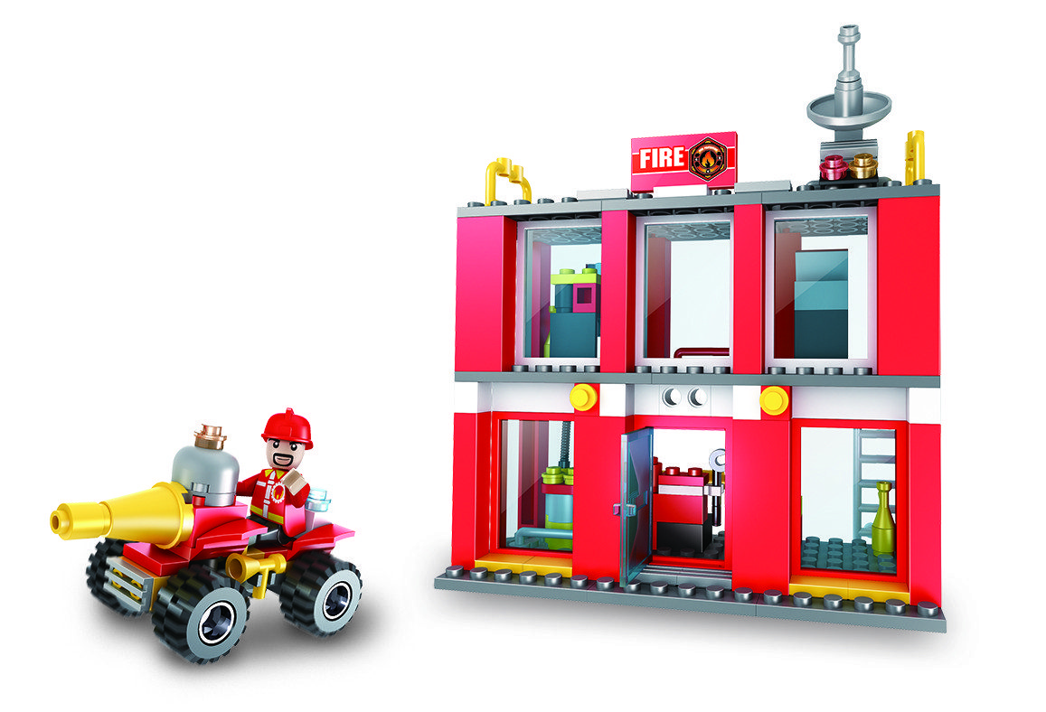 Конструктор COGO Пожарная станция Fire Set  3022-3, блочний, 178 деталей, транспорт Кого - 2