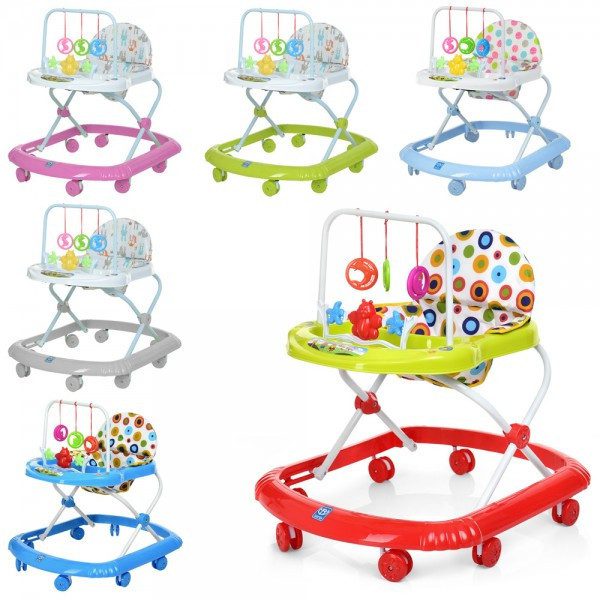 Дитячі музичні ходунки Bambi M 0591-4, ігрова панель, світло, стійка-дуга, підвіски - 2