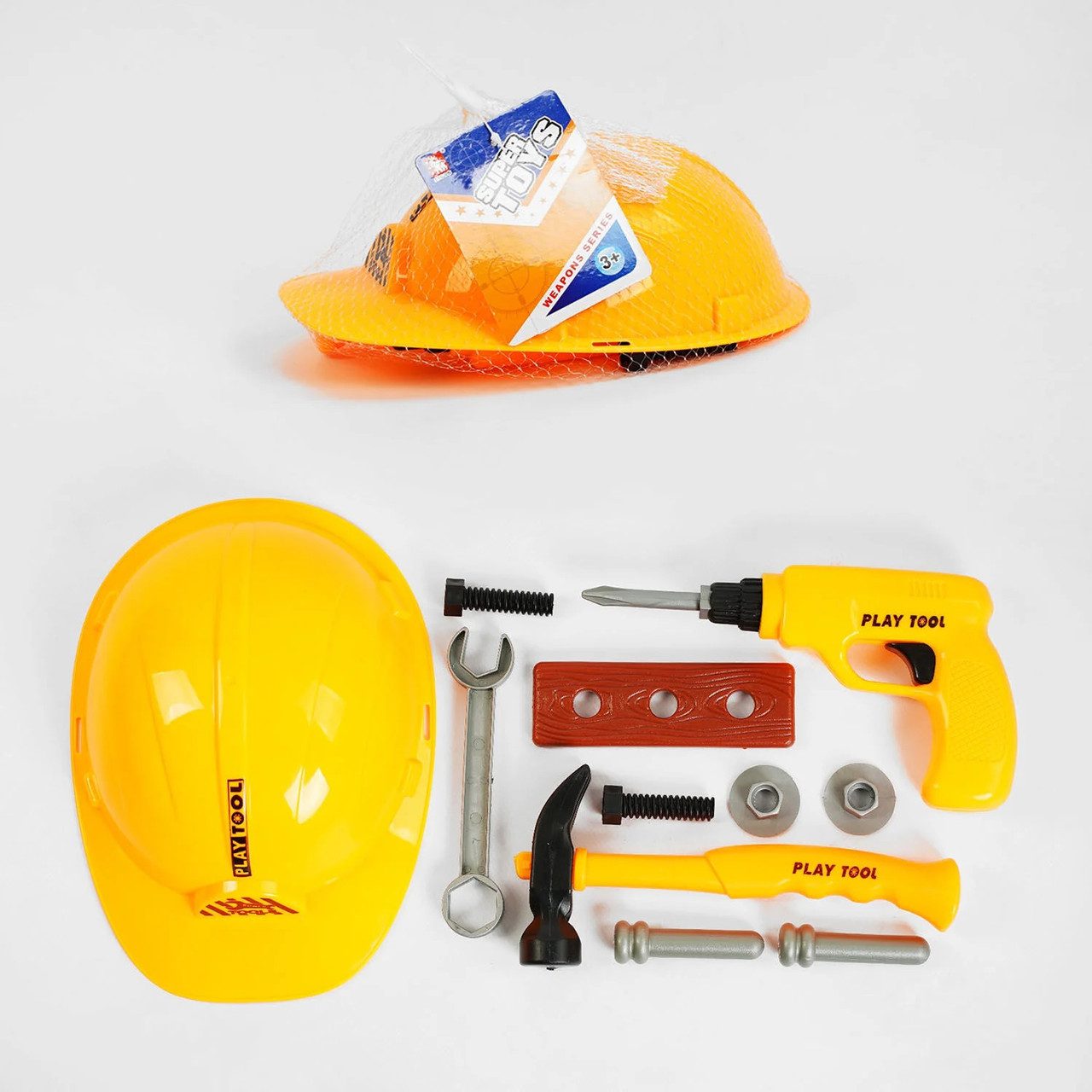 Набір інструментів Play Tools, 011-4, (11 предметів), каска, дриль/шуруповерт - 1