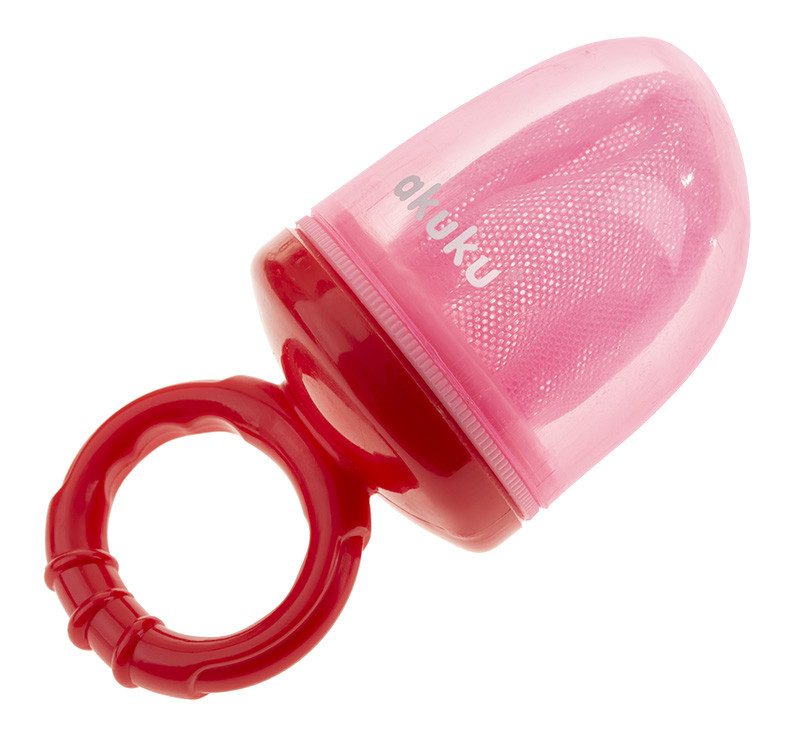 Ниблер для годування Akuku A0415 red кришка сітка для овочів і фруктів для малюків - 1
