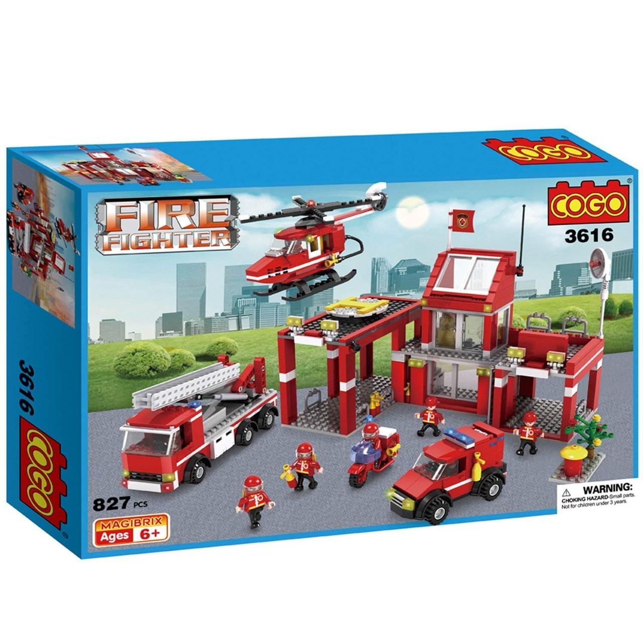 Конструктор COGO Міська пожежна бригада, арт. 3616, City Service fire station, 827 деталей - 3