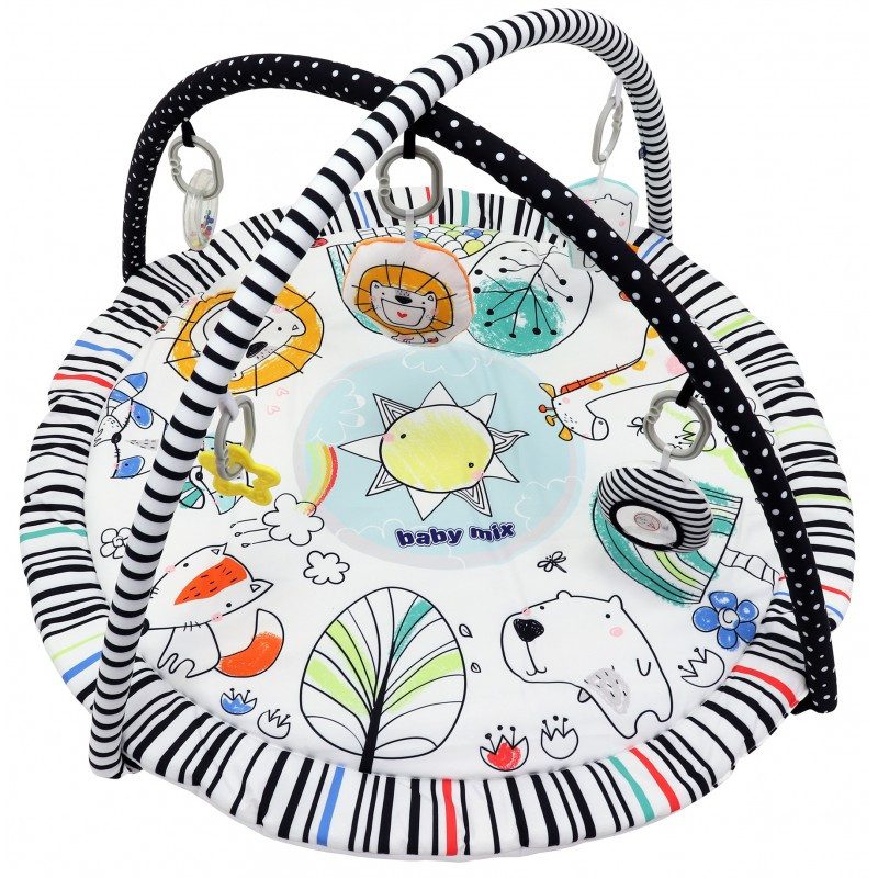 Розвиваючий килимок Baby Mix Рaradise 3491С, круглий, 2 дуги, брязкальця-підвіски - 1