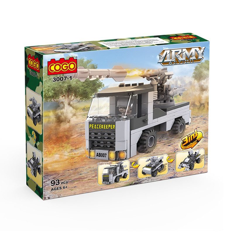 Конструктор Cogo Military 3 в 1 Військова техніка 3007-1/8, армія, 90-95 деталей - 9