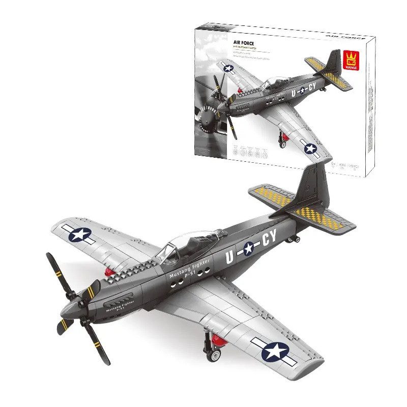 Конструктор Wange Винищувач P-51 Mustang Fighter 4006, літак 258 деталей - 2