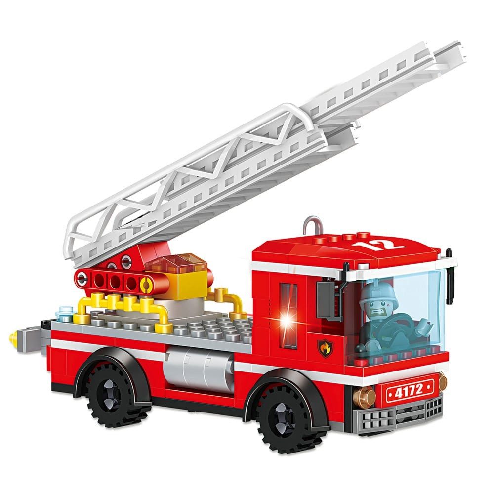 Конструктор Cogo Fire Пожежна машина 4172, пожежна станція, 260 деталей, мотоцикл - 9