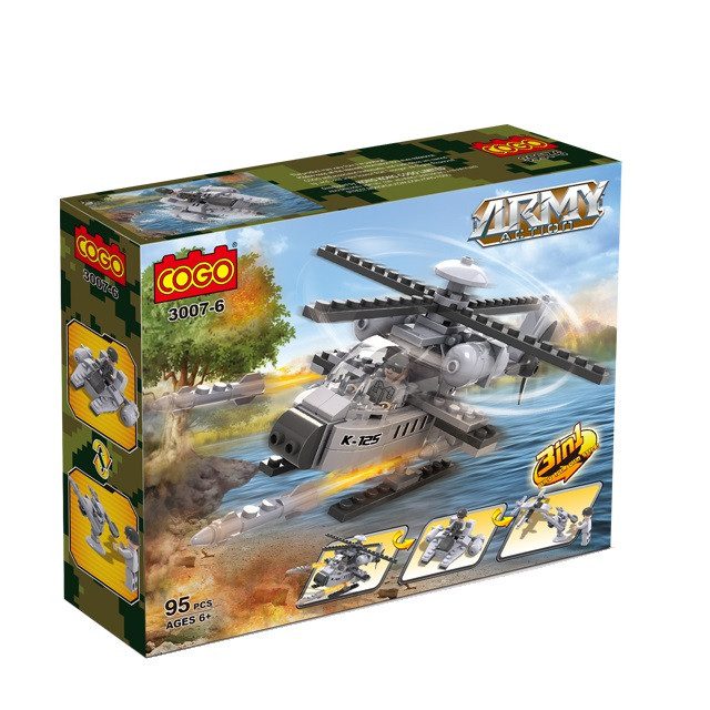 Конструктор Cogo Military 3 в 1 Військова техніка 3007-1/8, армія, 90-95 деталей - 5
