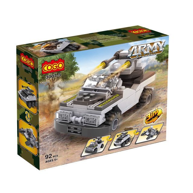 Конструктор Cogo Military 3 в 1 Військова техніка 3007-1/8, армія, 90-95 деталей - 4
