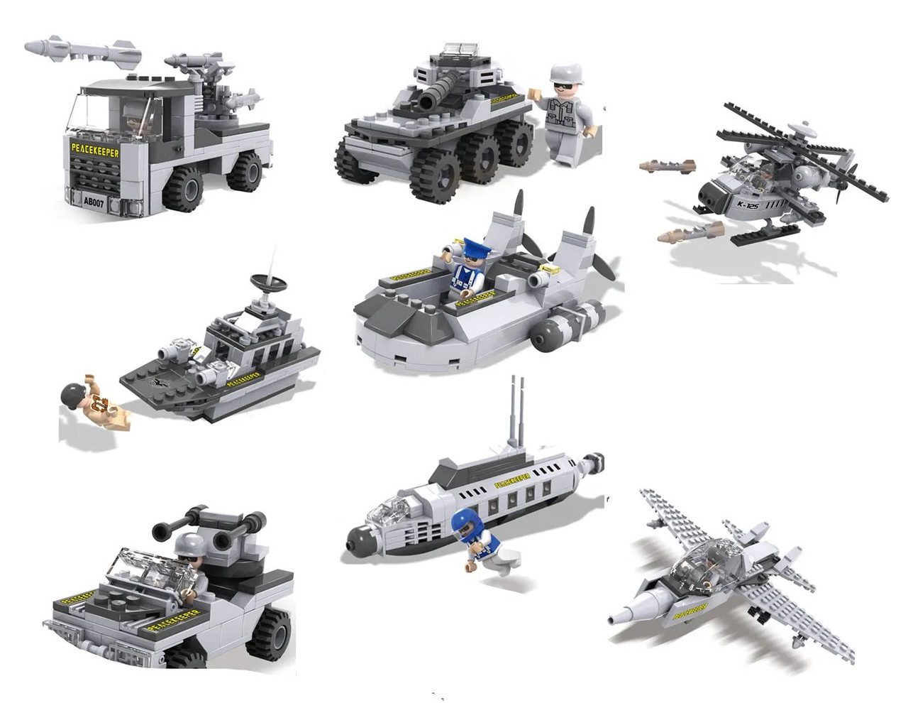 Конструктор Cogo Military 3 в 1 Військова техніка 3007-1/8, армія, 90-95 деталей - 1