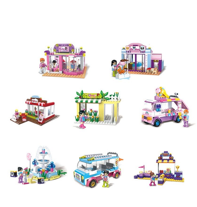 Конструктор Cogo Girls Модний магазин 3023, fashion shop, 85-107 деталей, 8 в 1, для дівчат - 1