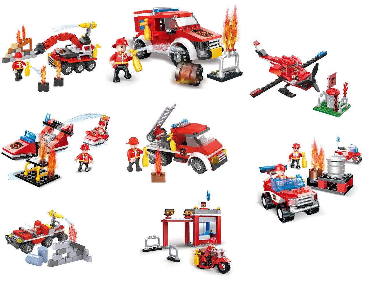 Конструктор Cogo Fire Пожежна служба 3018, техніка, 86 -111 деталей, фігурка - 2