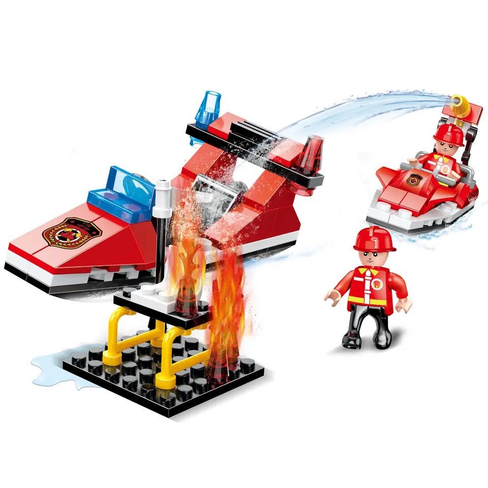 Конструктор Cogo Fire Пожежна служба 3018, техніка, 86 -111 деталей, фігурка - 9