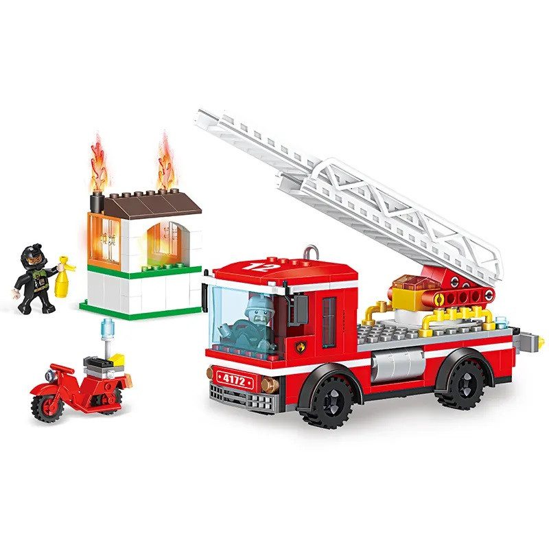 Конструктор Cogo Fire Пожежна машина 4172, пожежна станція, 260 деталей, мотоцикл - 2