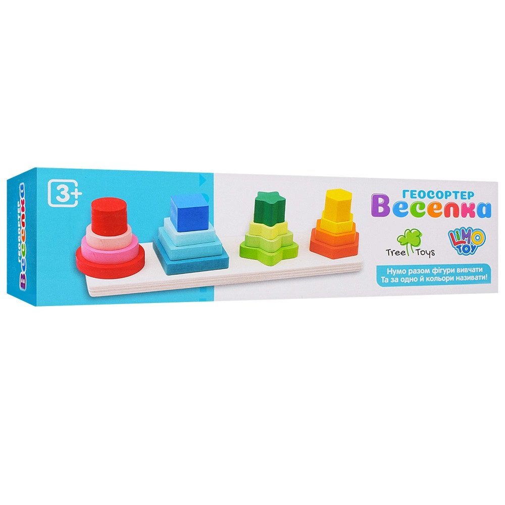 Дерев'яна Геометрика (геосортер Веселка), Limo Toy, арт. MD 1216 - 5