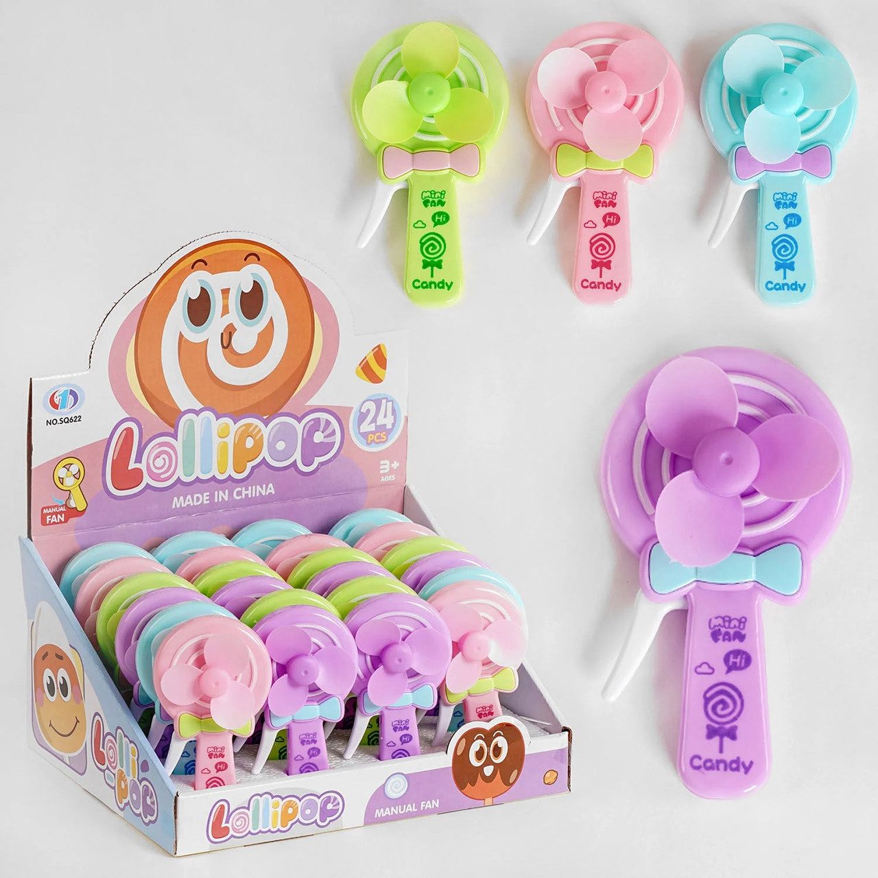Дитячий ручний вентилятор, льодяник Lollipop, арт. SQ 622 - 3