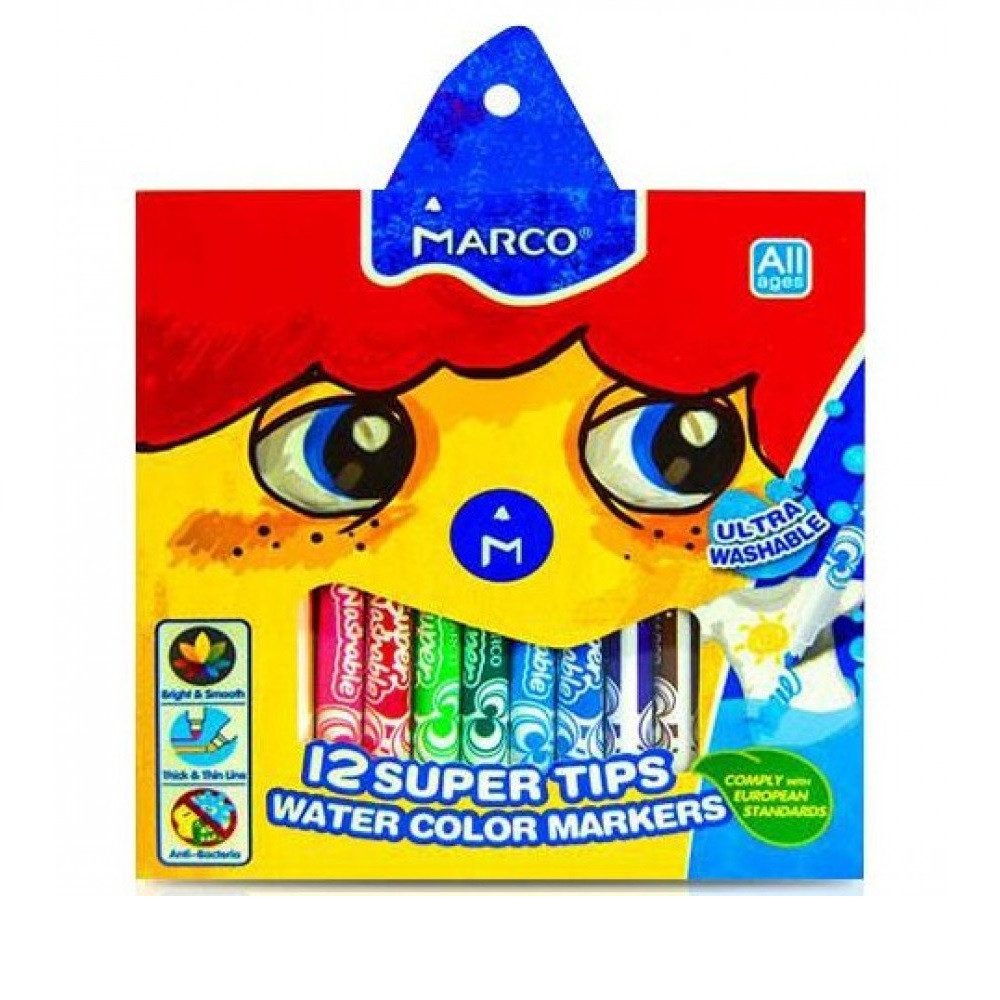 Фломастери Super Washable (12 шт.), ТМ Marco, арт. 1630-12CB - 2