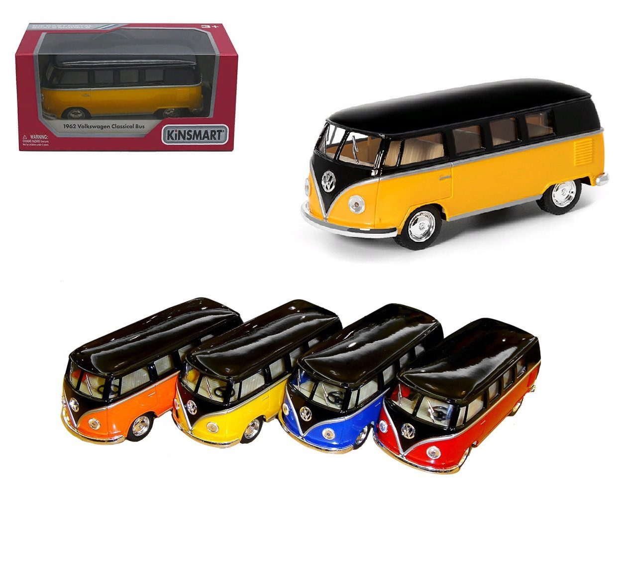 Модель автобус Kinsmart Volkswagen T2 (1962) 5'' KT5376W Black Top - 5